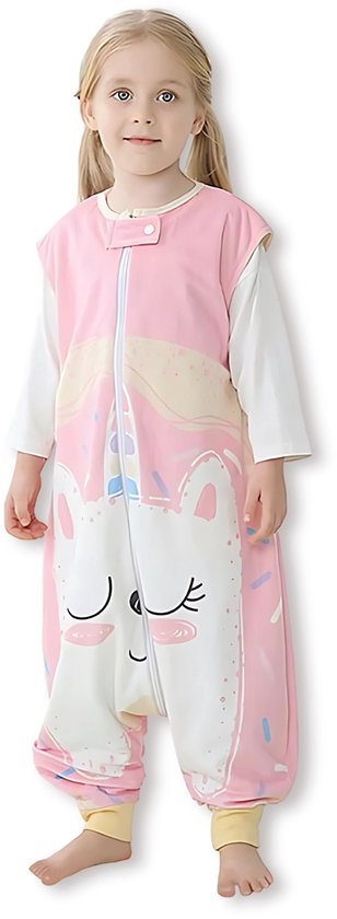 BoefieBoef Lama Gigoteuse sans manches pour bébé Pyjama pour tout-petits 1-3 ans - Gigoteuse pour enfants - Pyjama Kickback pour garçons et filles - Grenouillère - Combinaison - Barboteuse - Flanelle Polyester - Cadeau de maternité 4 saisons - Rose