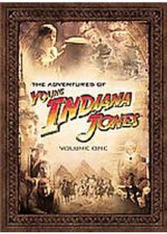 The Adventures of Young Indiana Jones Volume One dvd-hoes met een montagetekening van verschillende scènes.