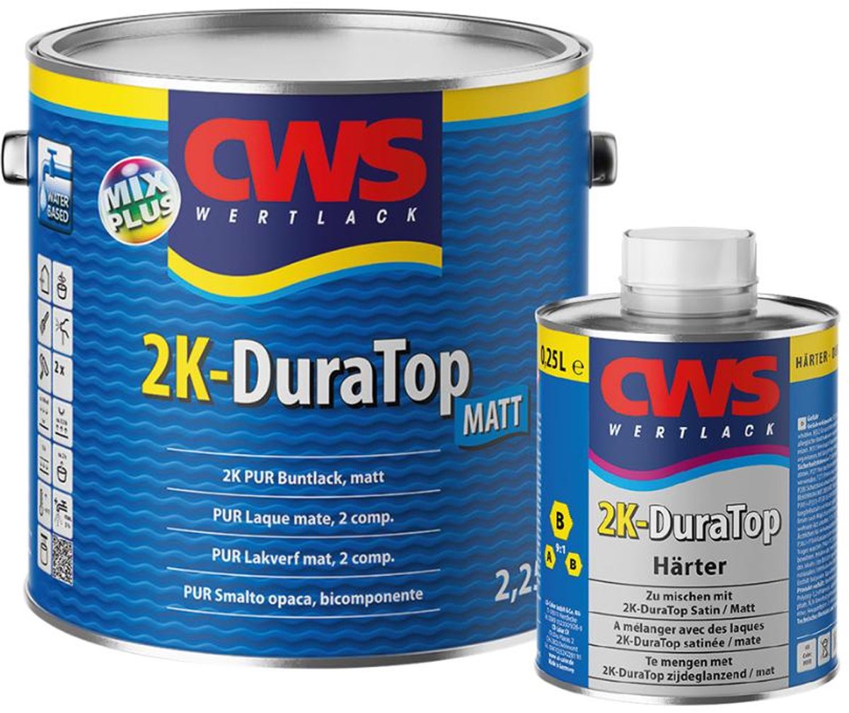 Cws Wertlack Duratop 2K - 1 l - Mat - RAL 9010 - Afwerkingslaag