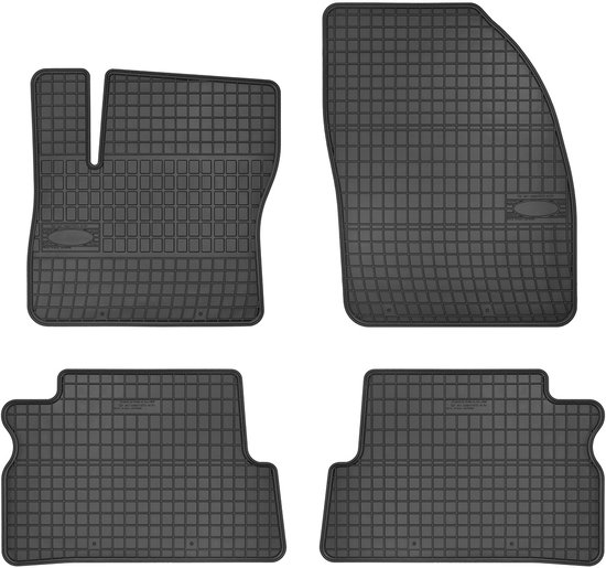 Zwarte rubberen automatten met noppenprofiel voor Ford Focus C-MAX 2003-2007.