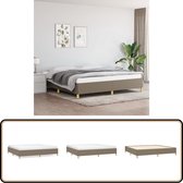 vidaXL - Bedframe - zonder - matras - stof - taupe - 200x200 - cm