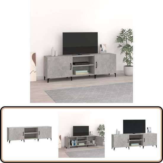 QMTXBYJ TV-kast 137 cm, tv-kast met ledverlichting, 137 × 29,8 × 57 cm, industriële tv-meubel met 3 laden, tv-kast met led voor slaapkamer, eetkamer, woonkamer
