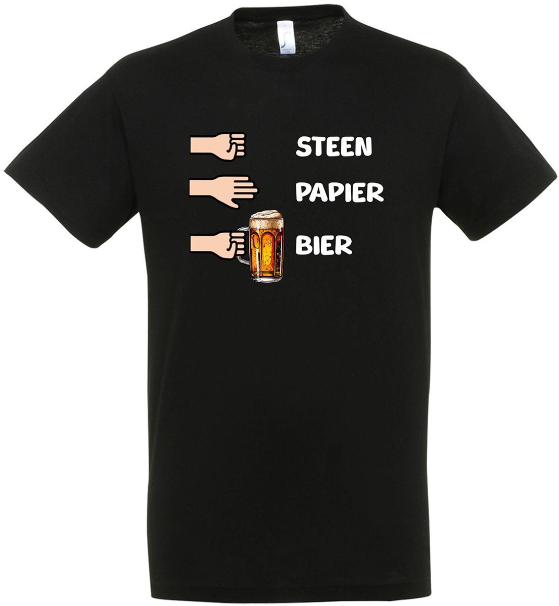 Steen Papier Bier T-Shirt - Bier t-shirt - CraftBeer - Proost - Heren - grappige drank feest teksten en zinnen - Bier Tekst T-shirt - Origineel Biercadeau - Maat XL