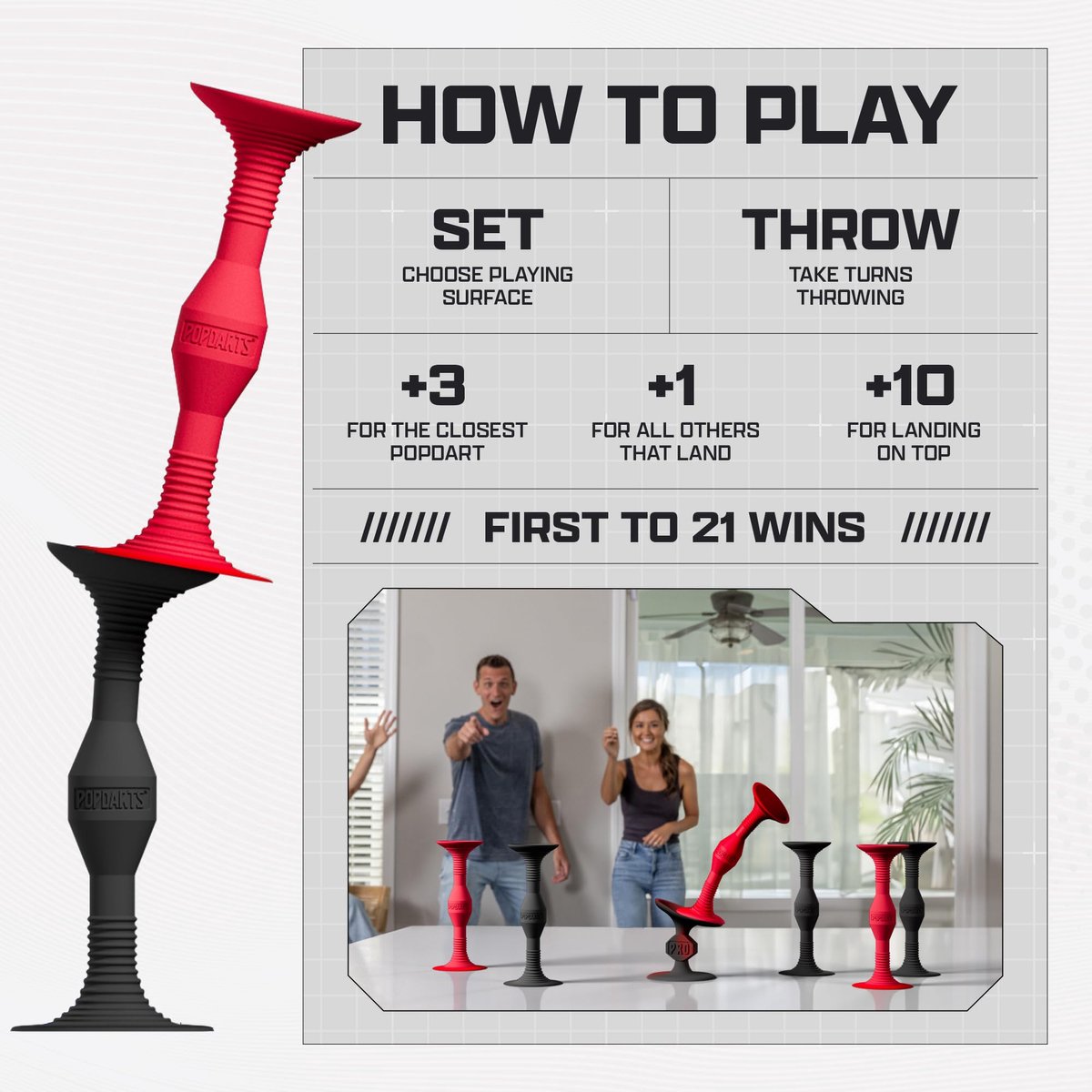 POPDARTS PRO Pack Juego Rizzle Juego De Lanzamiento De Ventosa Para Interiores Y Exteriores Competicion Con Un Pop POPDARTS PRO Pack Juego Rizzle Juego De Lanzamiento De Ventosa Para Interiores Y Exteriores Competicion Con Un Pop