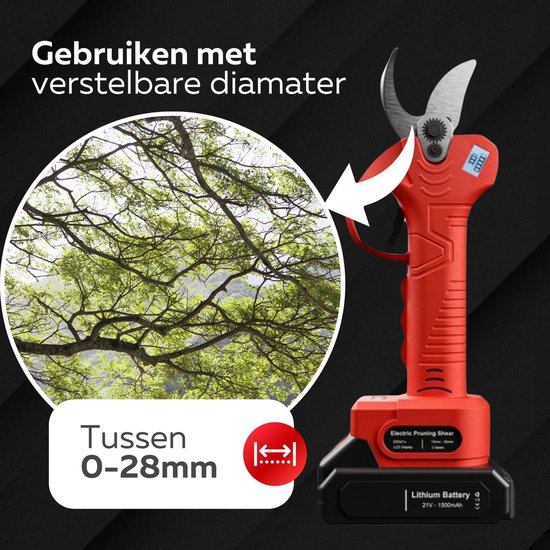 COCHO® Elektrische Snoeischaar - Snoeizaag met 2X Accu - Heggenschaar van COCHO® — afbeelding 2