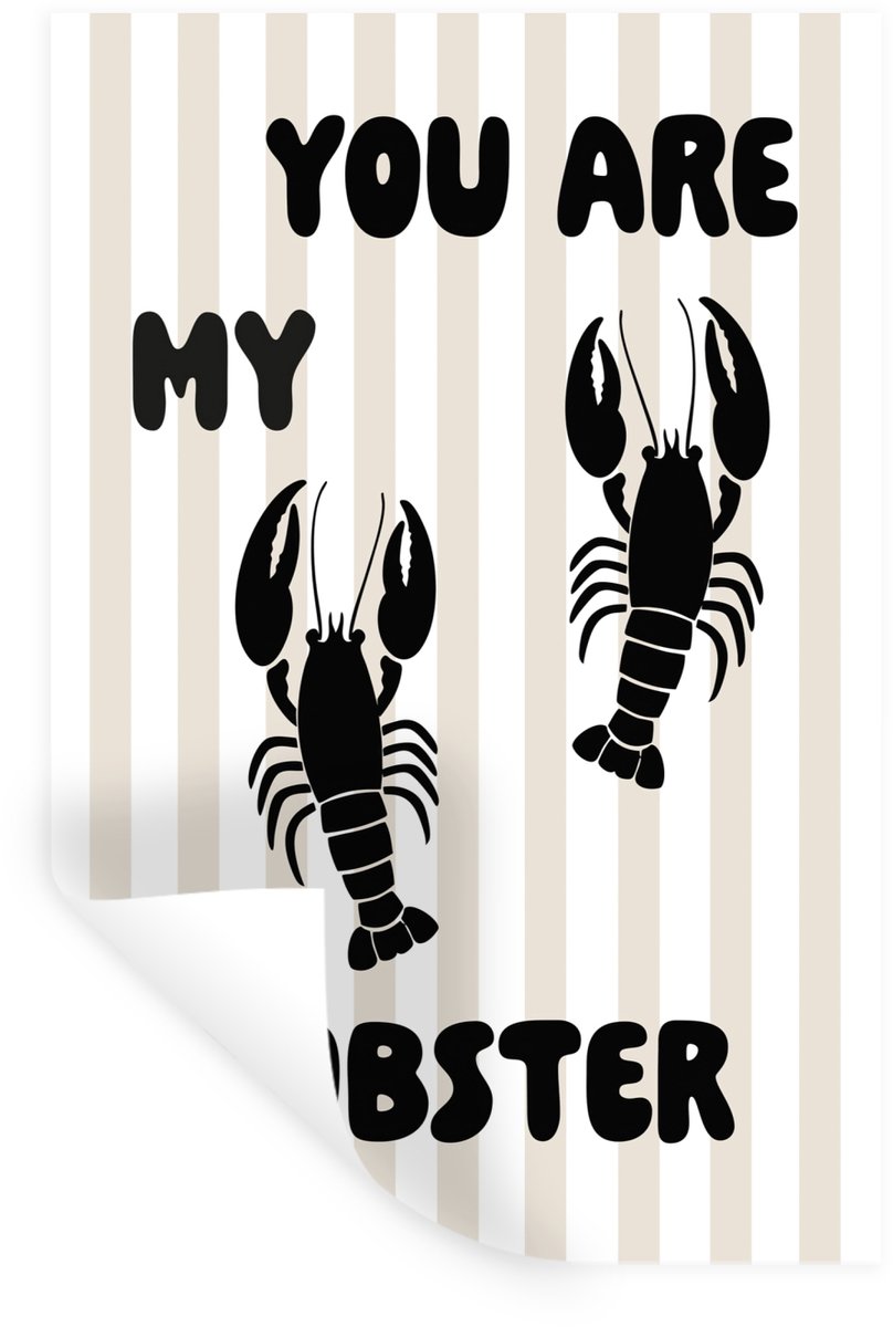 Muurstickers - Sticker Folie - Lobster - Beige - Minimalistisch - 40x60 cm - Plakfolie - M