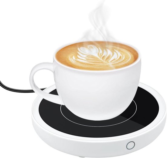 Slimme koffiemokwarmer, koffiebekerverwarming met schattig kattennachtlampje, automatische uitschakeling, 3 temperatuurinstellingen LED-display, elektrische drankverwarmer plaat voor koffie, thee