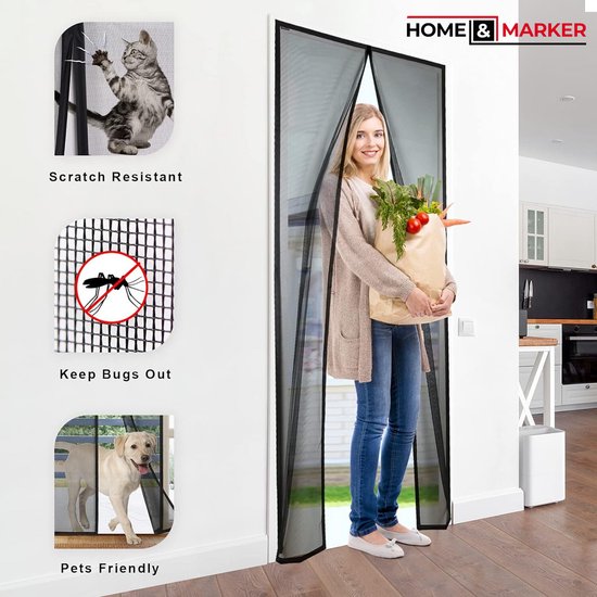 Home & Marker - Hordeur Magnetisch - Deurhor - Horgordijn - Vliegengaas - Muggengaas - Muggennet - INSECTPROTECT — afbeelding 3