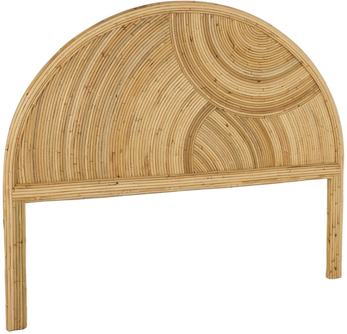 sweeek - Natuurlijk rotan hoofdbord, licht hout, bohemien