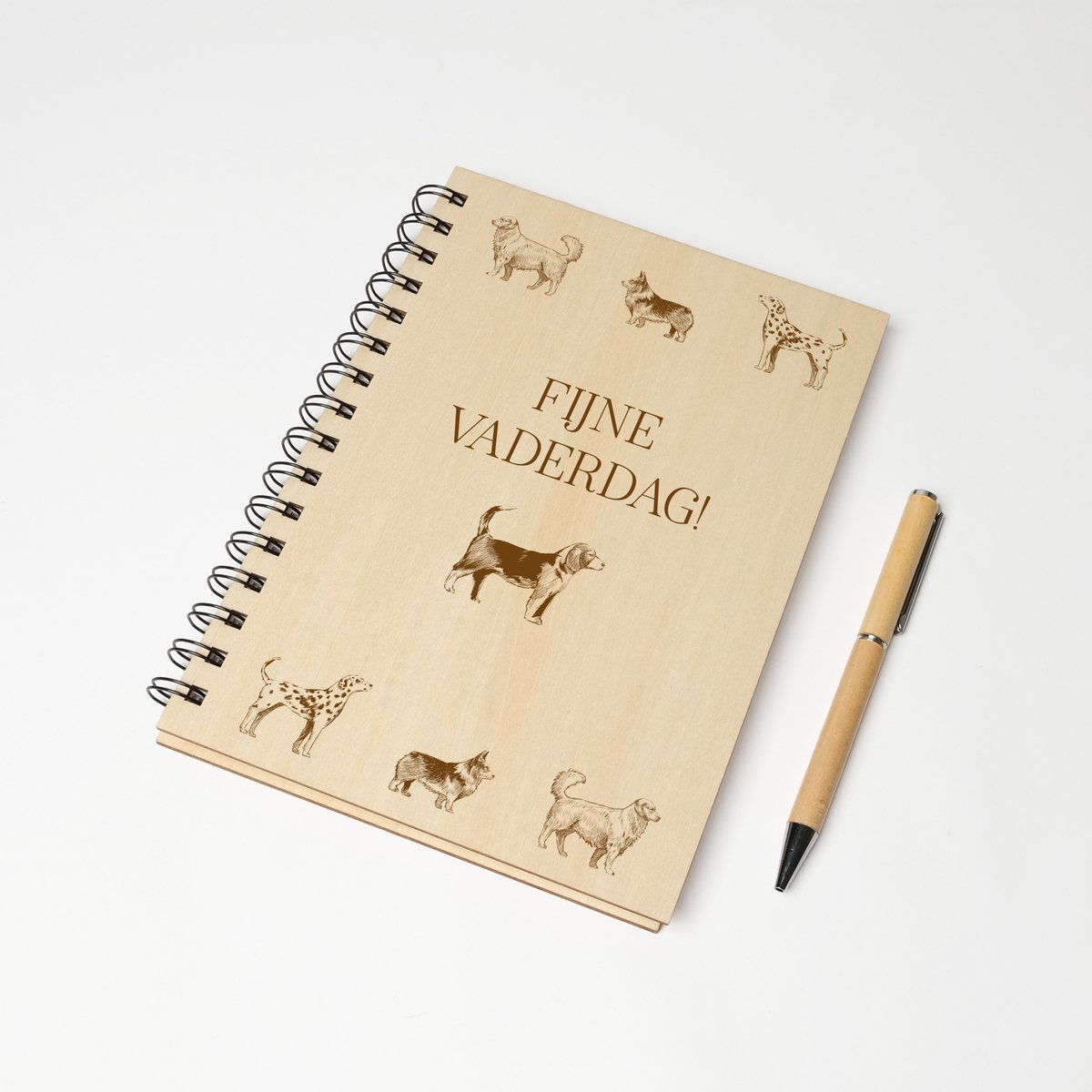 Notitieboek A5 - Luxe balpen - Cadeau - Vaderdagscadeau - Notitieboek - Cadeau vaderdag - Vaderdag - Vaderdag cadeau - Vintage dogs