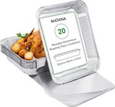 25 Barquettes En Aluminium 700ml - Jetables Pour Barbecue, Four Ou Pique-nique | Résistantes à La Chaleur