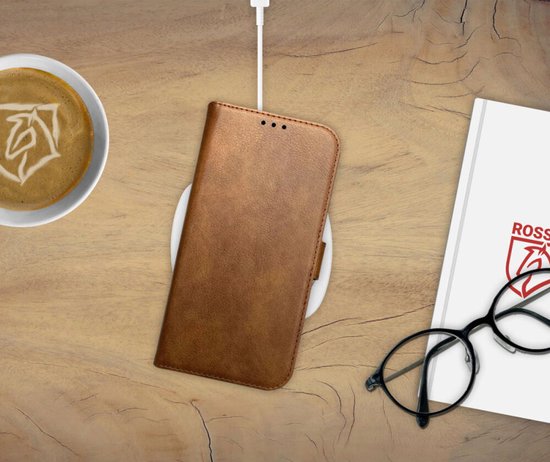 Element Rosso adapté au Motorola Edge 50 Ultra | Étui portefeuille | Étui portefeuille | 3 passes | Fermeture magnétique | Fonction de support | Marron