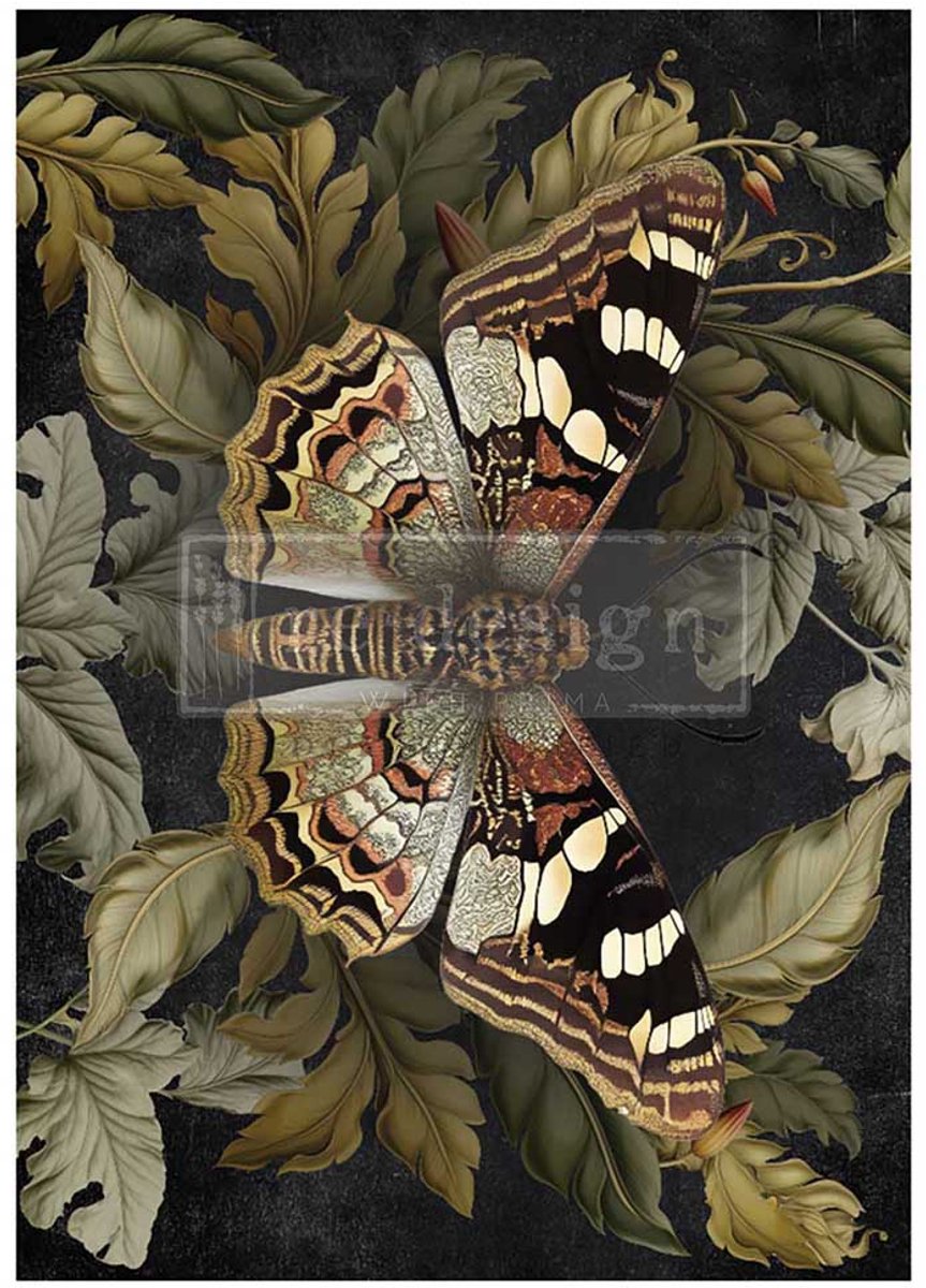 Decoupage papier - Redesign découpage A1 FIBRE - Butterfly Conservatory Tales