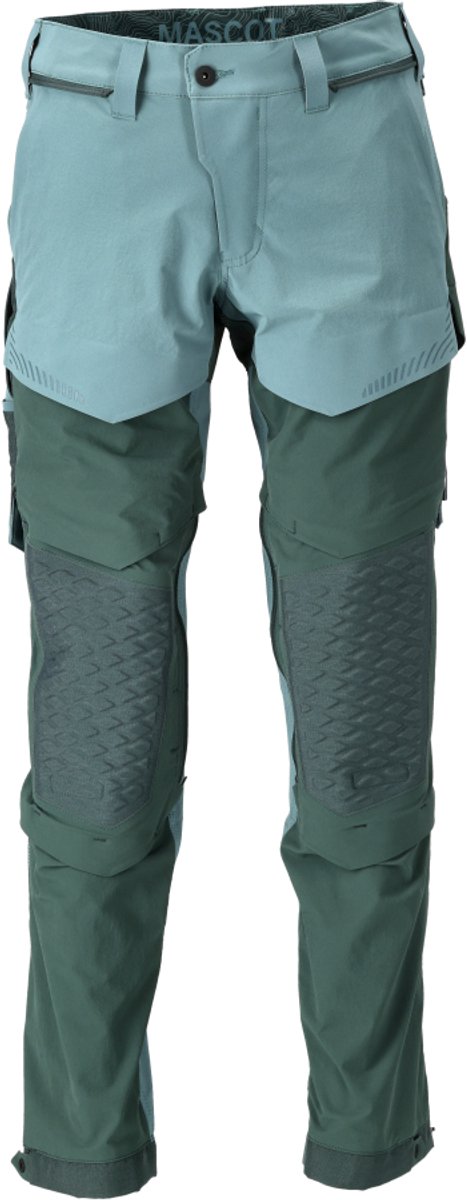 Mascot Customized Broek met kniezakken 22279-605 - lichtbosgroen/bosgroen - C44 - 76