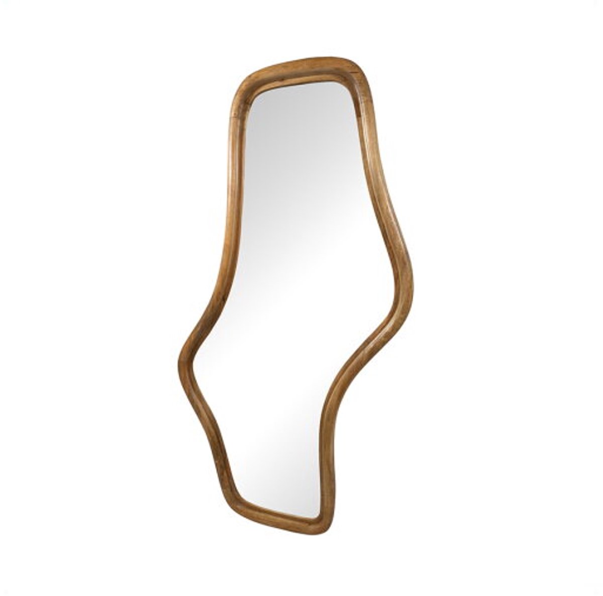 Spiegel Wavy mangohouten lijst 121x62 cm - Naturel