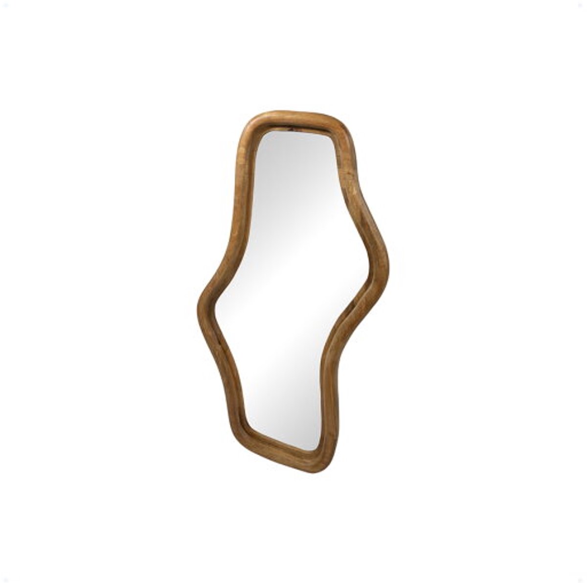 Spiegel Wavy mangohouten lijst 80x44 cm - Naturel