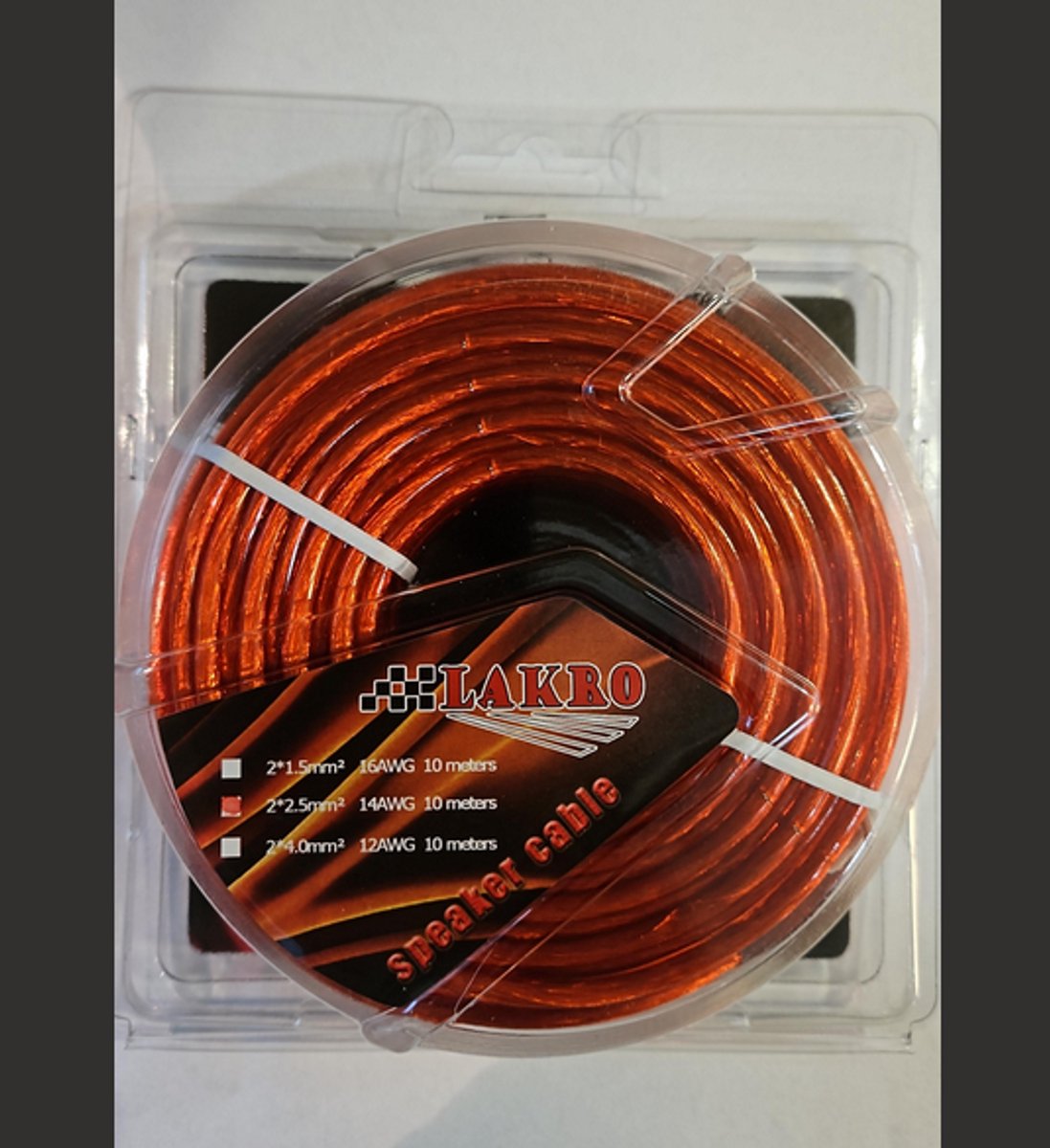 LAKRO Luidsprekerkabel - Speakerkabel 2x2,5mm - 10 meter Speakerdraad - roodTransparant- CCA
