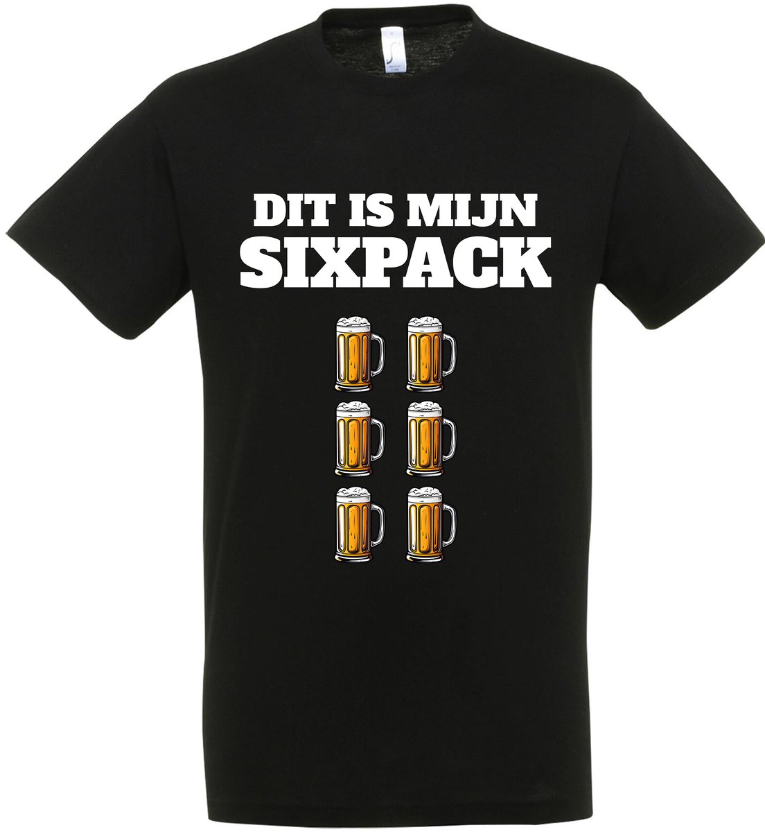Dit Is Mijn Sixpack - T-shirt - Bier t-shirt - CraftBeer - Beer - Proost - Heren - grappige drank feest - bier cadeau - teksten en zinnen - bierpakket kado idee - Maat XL