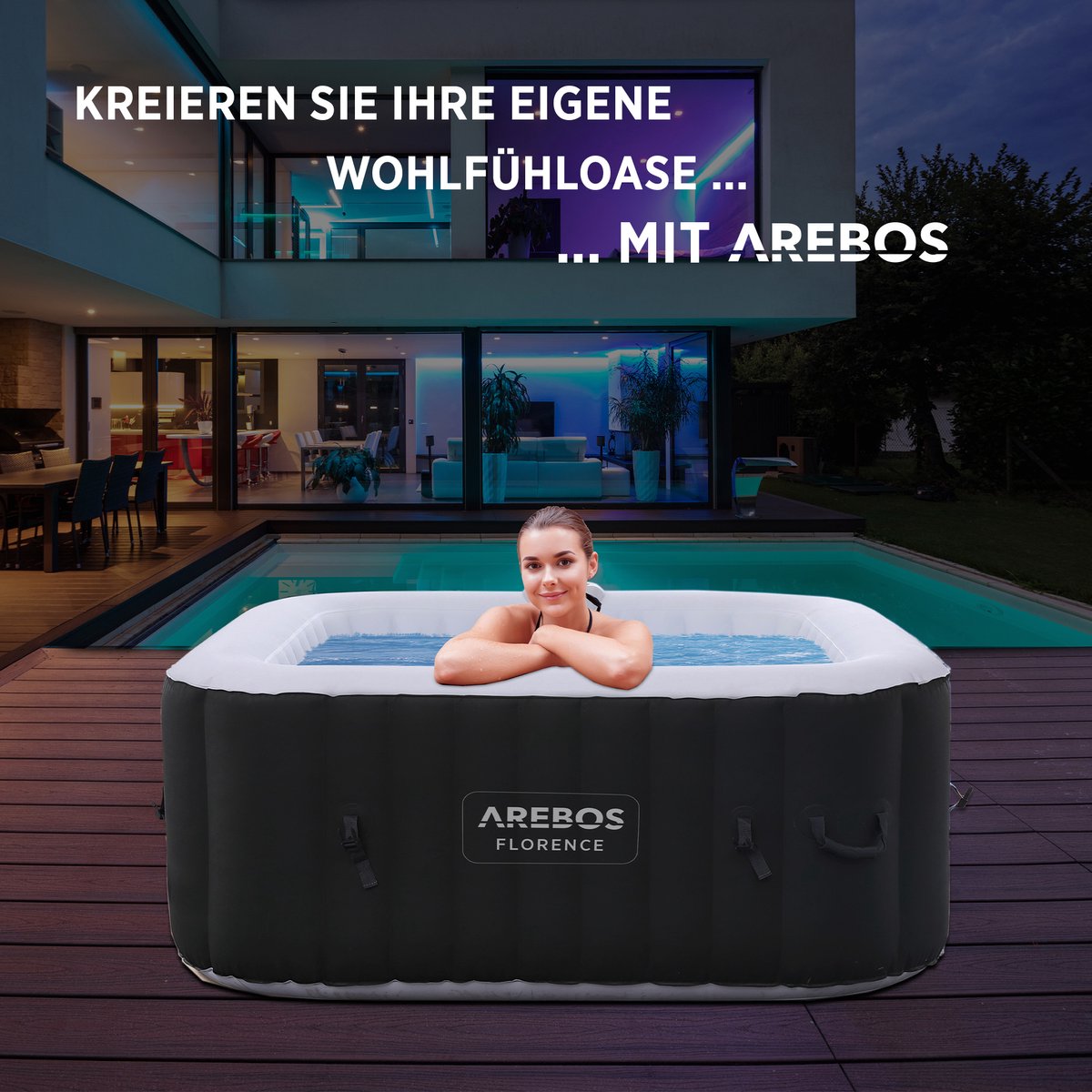 AREBOS Hottub voor Innen en Buiten - 4 Persoons - 130 - afbeelding 3
