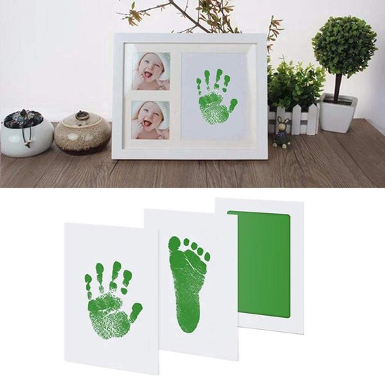 Jumada's - Baby voet en handafdruk - inktpad - groen van Jumada's — afbeelding 3