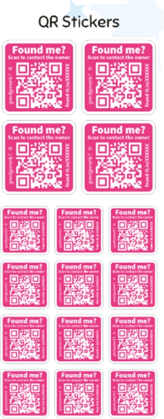 Goedgemerkt - Lost & Found QR-Stickers - Etiket - Fuchsia
