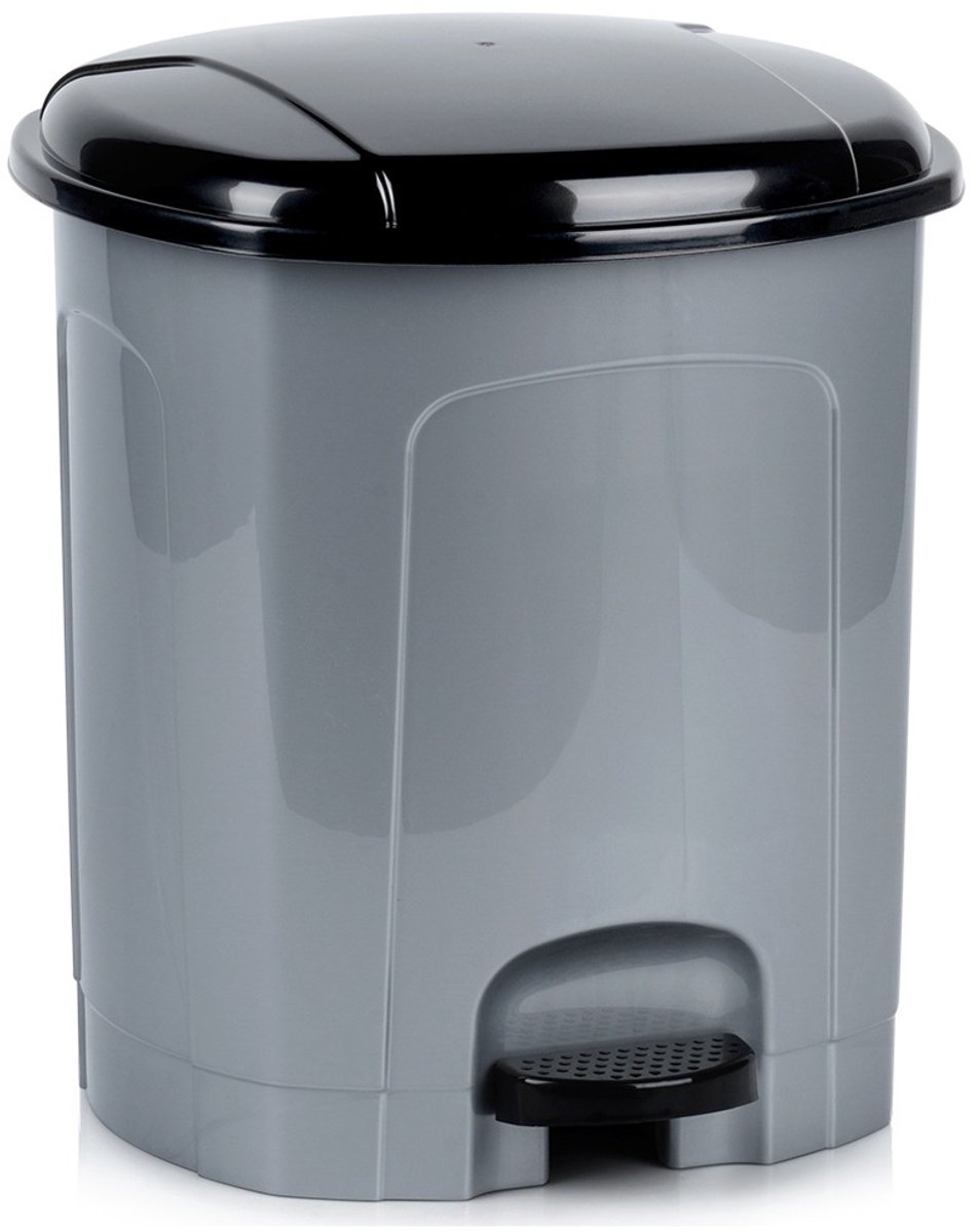 Prullenbak met Pedaal Plastic Grijs 11,5 l - Afvalmand - Afvalemmer