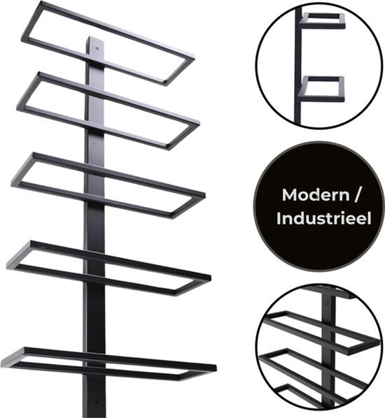 Metaltex Wijnrek, zwart, 5 flessen
