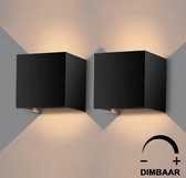 Luminize Wandlamp DIMBAAR - 2 stuks - geschikt voor binnen en buiten - 2700K - netstroom - 12w