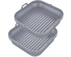 KLAUSBERG - 2-delige Siliconen Airfryer Bakvorm Set - Herbruikbaar en Hittebestendig tot 230°C - Geschikt voor Airfryer, Oven en Magnetron