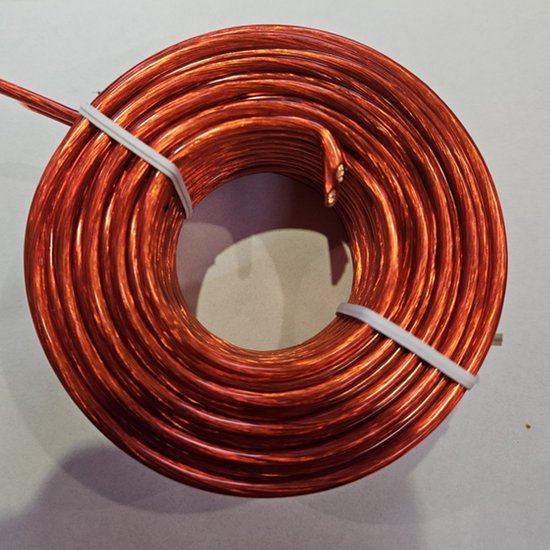 LAKRO Luidsprekerkabel - Speakerkabel 2x1,5mm - 10 meter Speakerdraad - roodTransparant- CCA