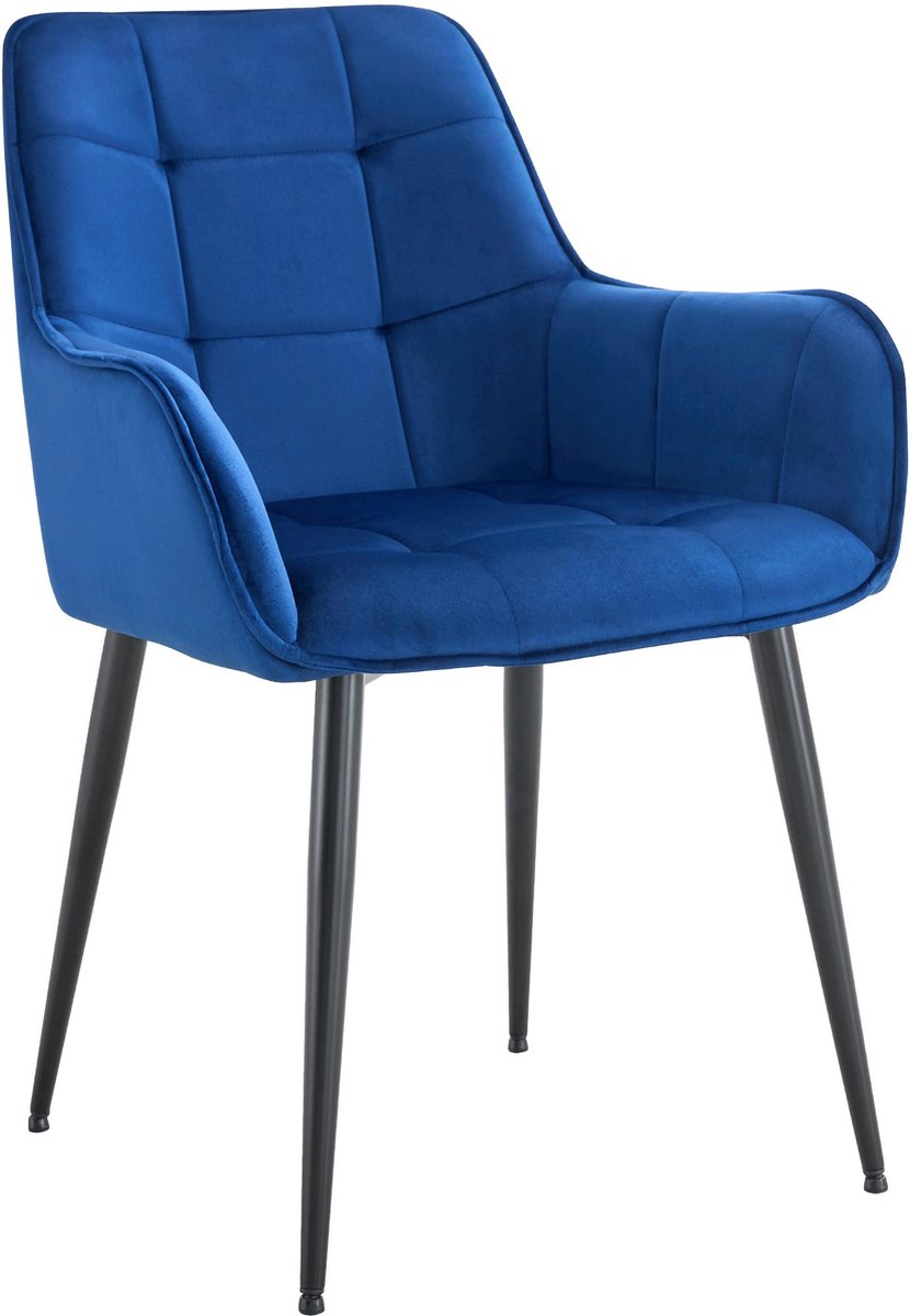 CLP Ferndale eetkamerstoel, fauteuil met beklede fluwelen hoes donkerblauw