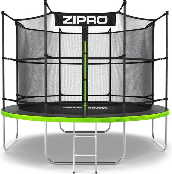 Zipro® Jump Pro Tuintrampoline 10FT Ø312cm met binnennet - Trampoline Voor Buiten - Afsluitbaar Veiligheidsnet - UV-bestendig vervangend net - max. belasting tot 150 kg - Corrosiebestendig - Snelle en eenvoudige montage