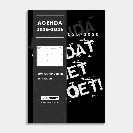 Hobbit - Schoolagenda 2025-2026 - 1 week op 2 pagina's - Harde kaft - A5 (14 x 20,5 cm) - Omdat Het Moet