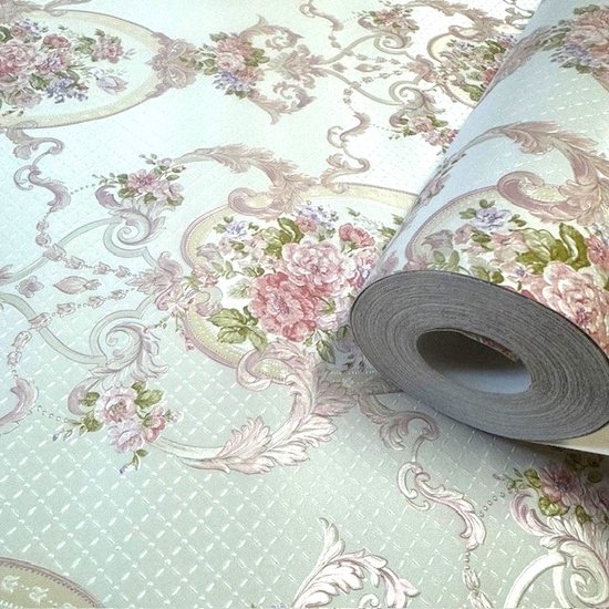 Papier peint floral anglais intissé fleurs de style romantique classique