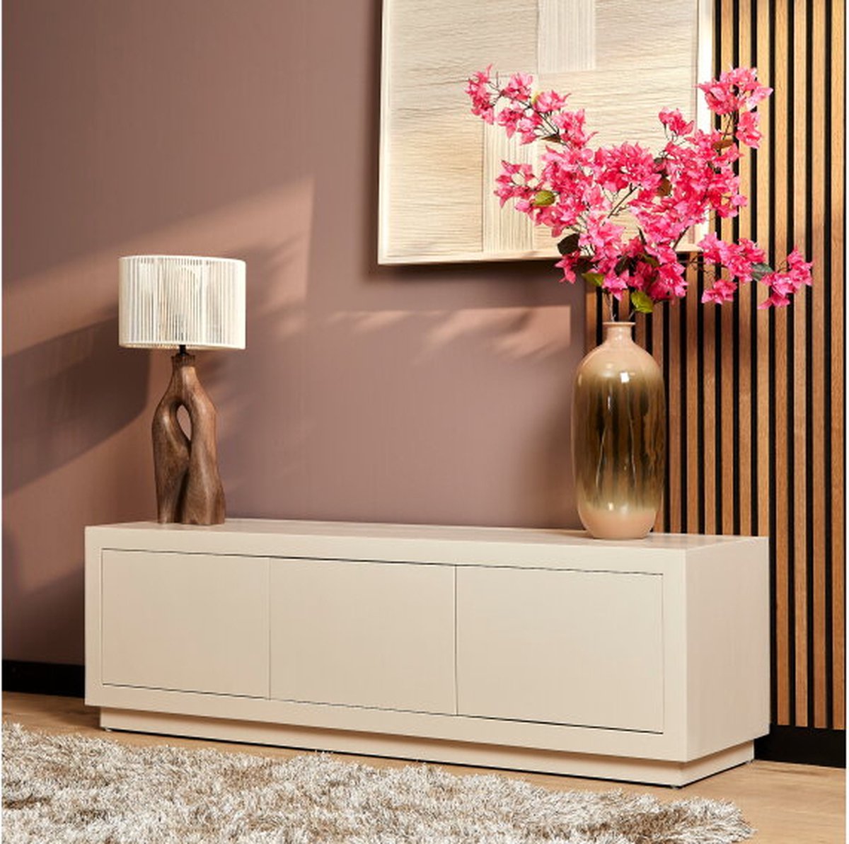Meubelplaats Tv meubel Brussel Zand Mangohout 150 cm Naturel