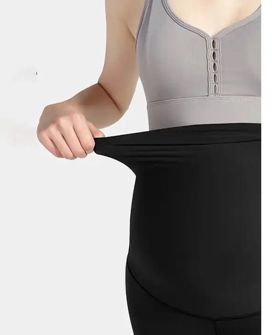 Wow Peach - Zwangerschaps Yoga Legging - Maternity Support Legging - Zijzak - Stretch - Soepel - Zwart - Medium van Wow Peach — afbeelding 3
