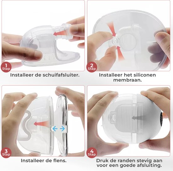 Draadloze borstkolf - Elektrische Draadloze Borstkolf Slim - Handsfree & Draagbaar - BPA-Vrij - Dubbele Borstkolf - Met slabbetje!- inclusief bewaarzakjes voor de moedermelk - Wit van Fusion Mummy — afbeelding 2