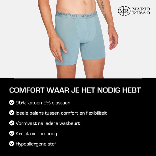 Mario Russo - Lot de 6 Sous-vêtements longs pour hommes - Multi - Taille L