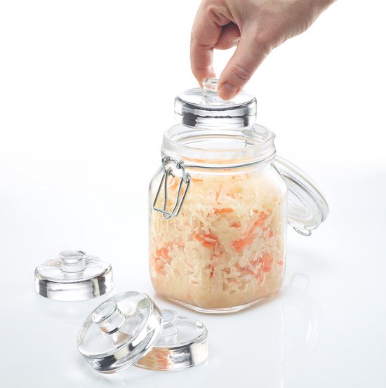 Westmark Gewichten voor fermentatie – set van 4 glazen gewichten voor fermentatie, accessoires voor fermentatie – glas, Ø 7cm