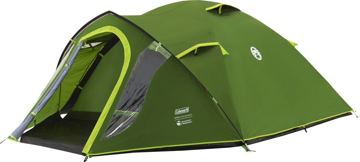 Coleman Darwin 4 Plus Blackout familietent – 4 persoons tent – verduisterende tent – waterdicht - groen – foto 2