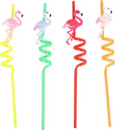 50 Pailles Cocktail En Papier Flamingo - Pailles Tropicales Amusantes Pour Fêtes D'Été, Plage Et Thème Hawaïen, Décoration Boissons