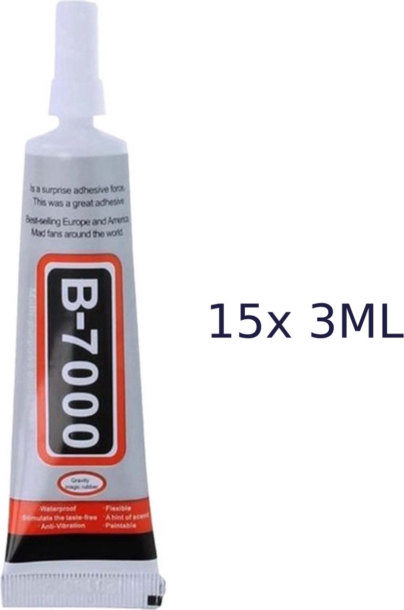 B7000 | Lijm | 3ML | Voor Professionals! | Voordeeldoos van 15X (3ML) (B7000) (Lijm) | Ideaal voor Smartphone, Tablet Reparaties & Sieraden | Krachtige Transparante Hechting!