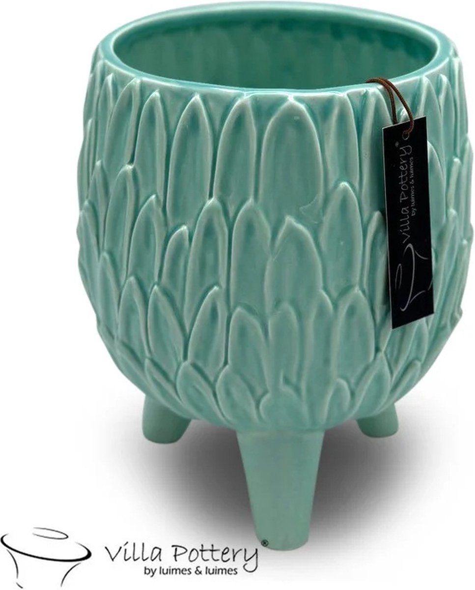 Villa Pottery Vivat vaas Mint Groen 18x22 blauw