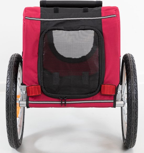 Trixie Hondenfietskar - Zwart Rood - Kleine Honden - S - <15 kg - 60x53x60/117 cm