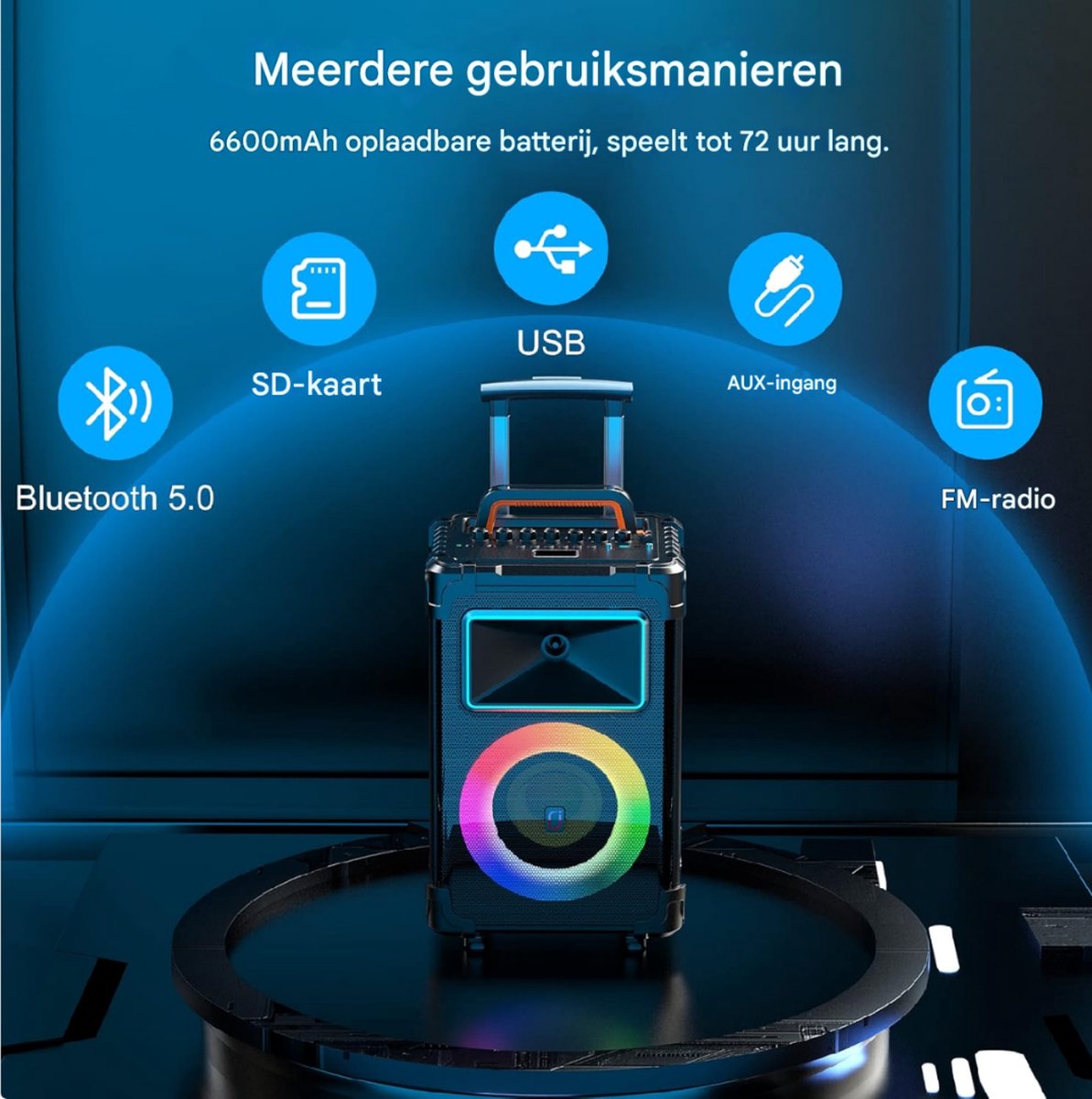 AN20 Karaoke Machine – Draadloze Microfoon met Bluetooth en LCD Scherm