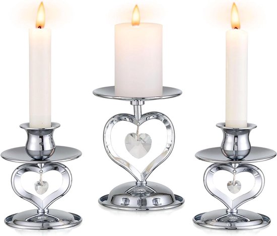TOBBE set van 3 kaarshouders - Zwart - Decoratie