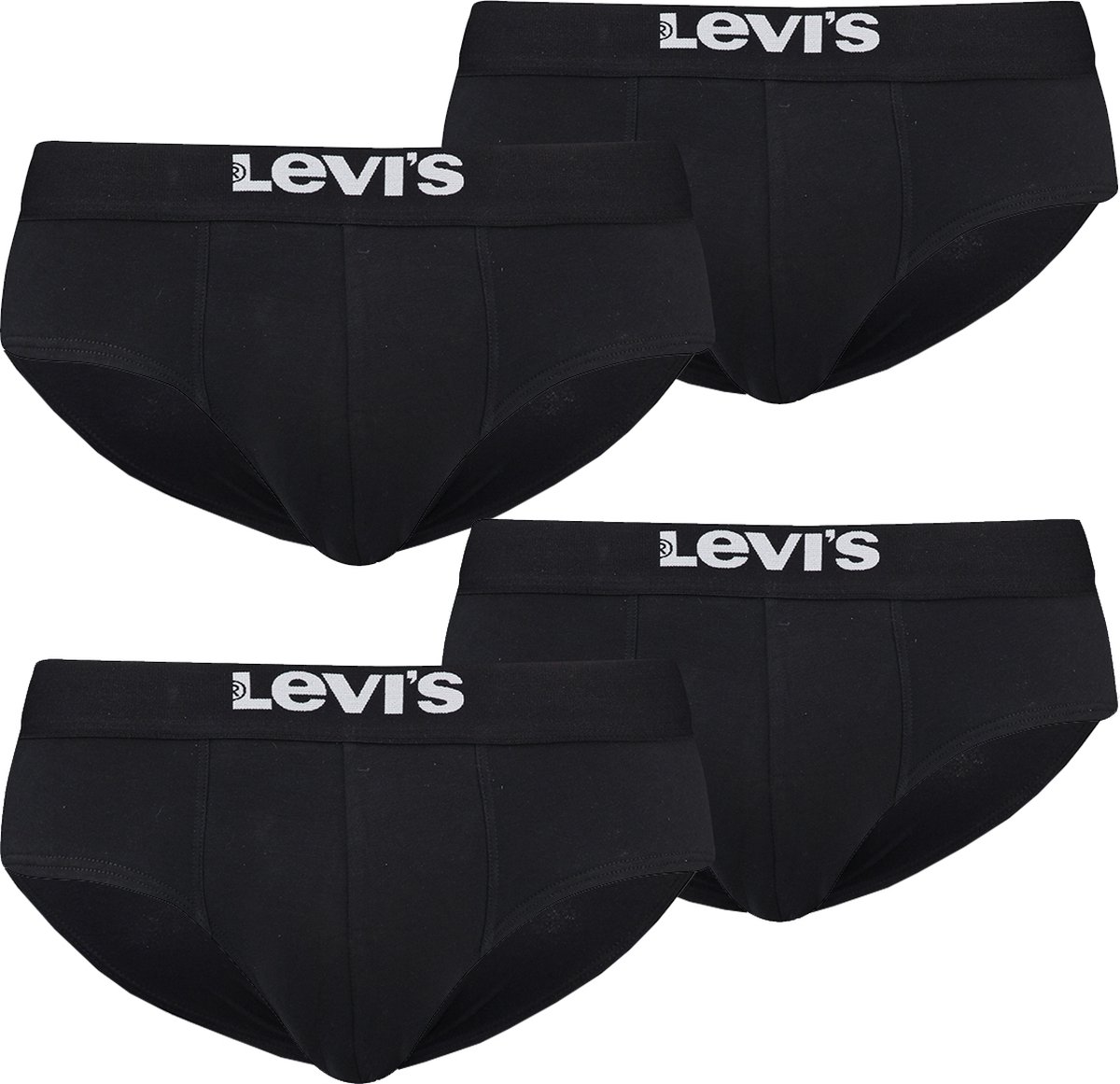 BOXERS 4-pack Levi's effen basis herenslips, gemaakt van biologisch katoen