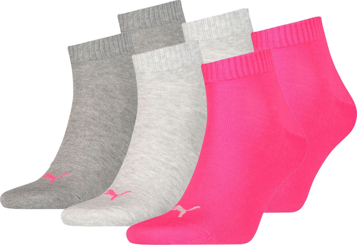 SOKKEN 6 paar Puma unisex kwartsokken sneakers 49 voor dames- en herensokken Grijs