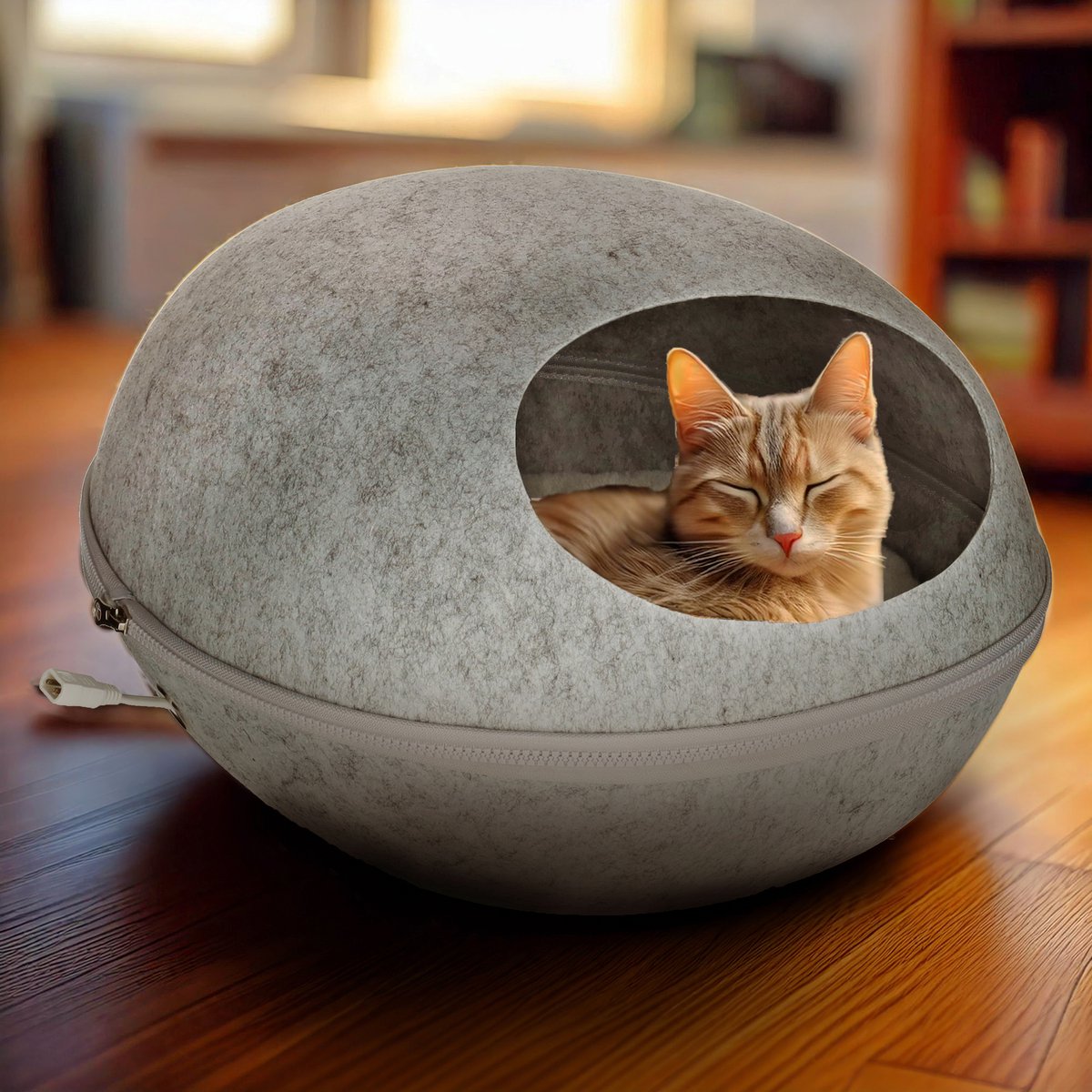 Warm kattenbed, winter, opvouwbaar, wasbaar, 45 cm, behaaglijke