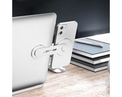 Yellow Monkey Magnetische Telefoonhouder ZILVER voor Laptop en computer - voor iPhone met Magsafe - Telefoonhouder - Magnetische Telefoonhouder Laptop - Telefoonhouder Bureau - Laptop - MacBook - desktop Computer